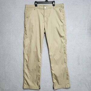 Bonobos Pants Men 36x32 Brown Golf Performance Chino Straight Ankle Zip Distress